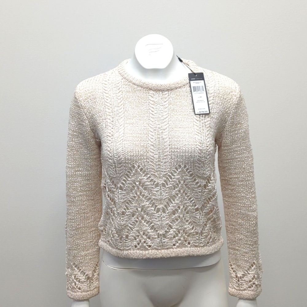 BCBGMaxAzria Crochet Crop Sweater NEW